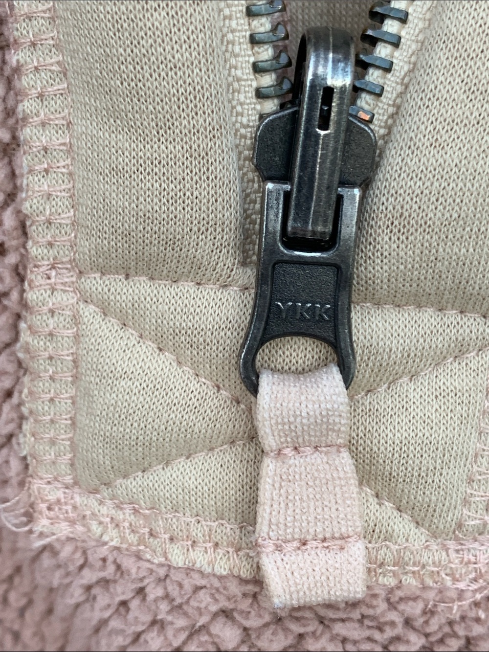 Free People movement Chunky Half-Zip Pullover in Dusty Rose and Cream xs - Picture 4 of 6